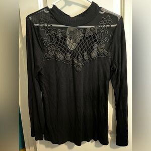 Venus large stretchy black long sleeve top